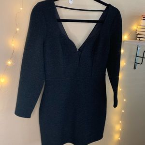 Express Long Sleeve Sparkly Cocktail Dress